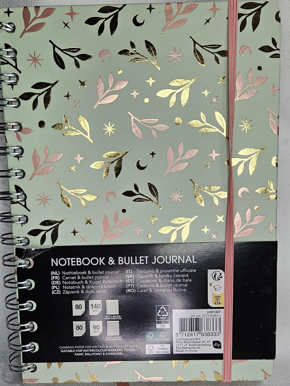 Cahier à émotions Bullet journal Doré avec élastique Diverses Variantes