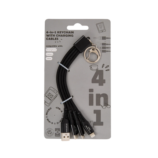 Porte-clés 4-en-1 avec câbles de charge 15 cm Diverses variantes