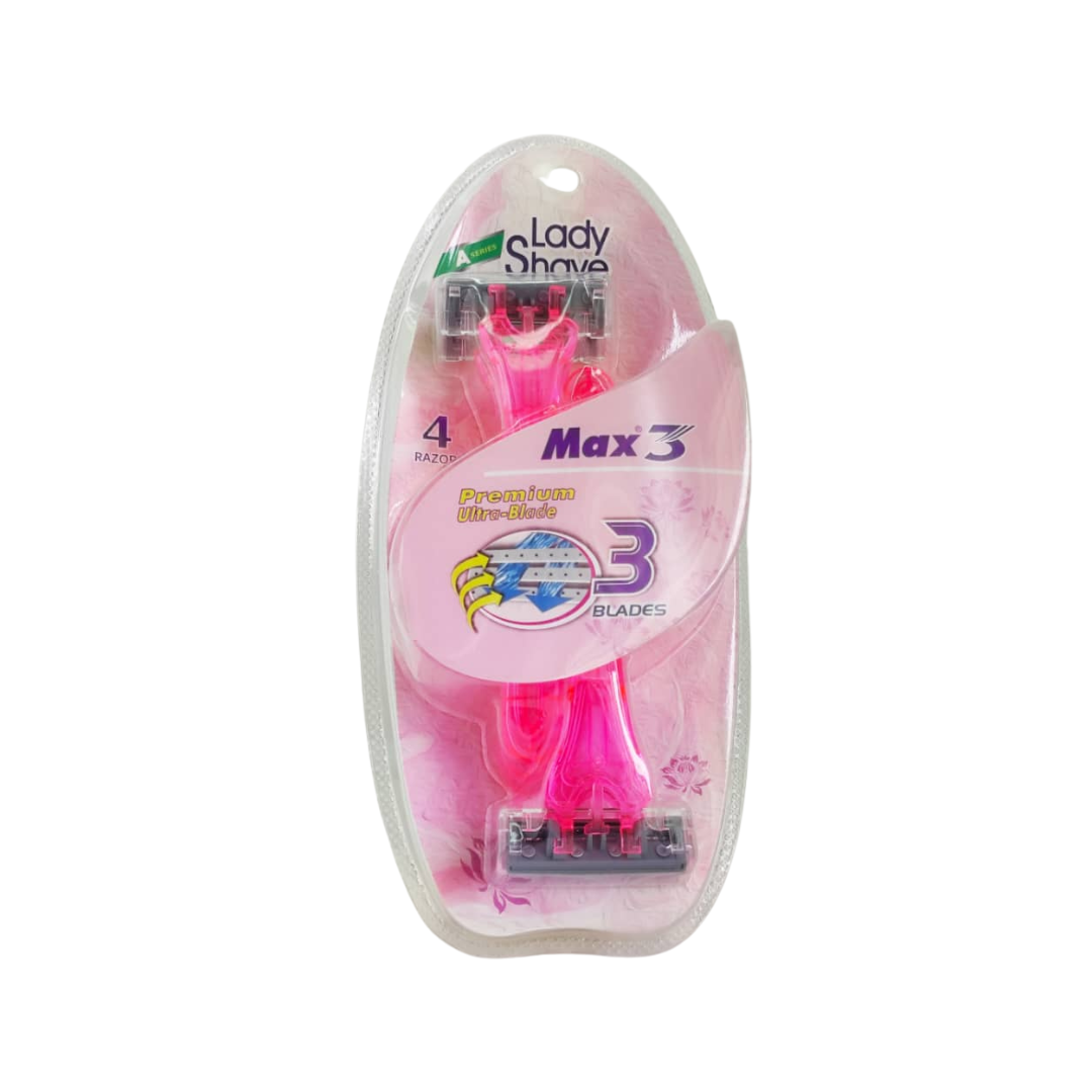 Lot de 2 Rasoirs féminins à 3 lames ultra-glide Lady Shave Max 3