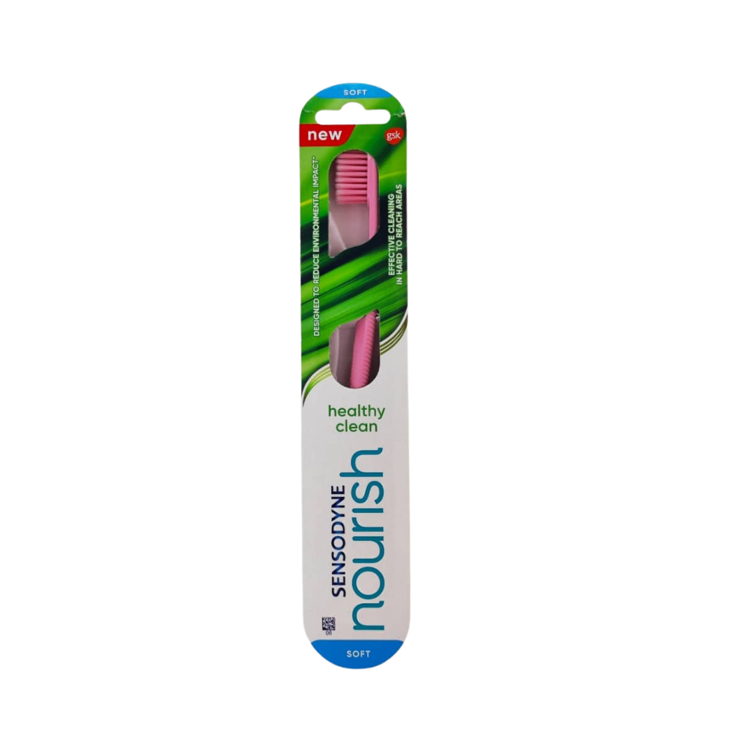 Brosse à dents souple SENSODYNE Nourish Healthy Clean, 1 pièce Divers coloris