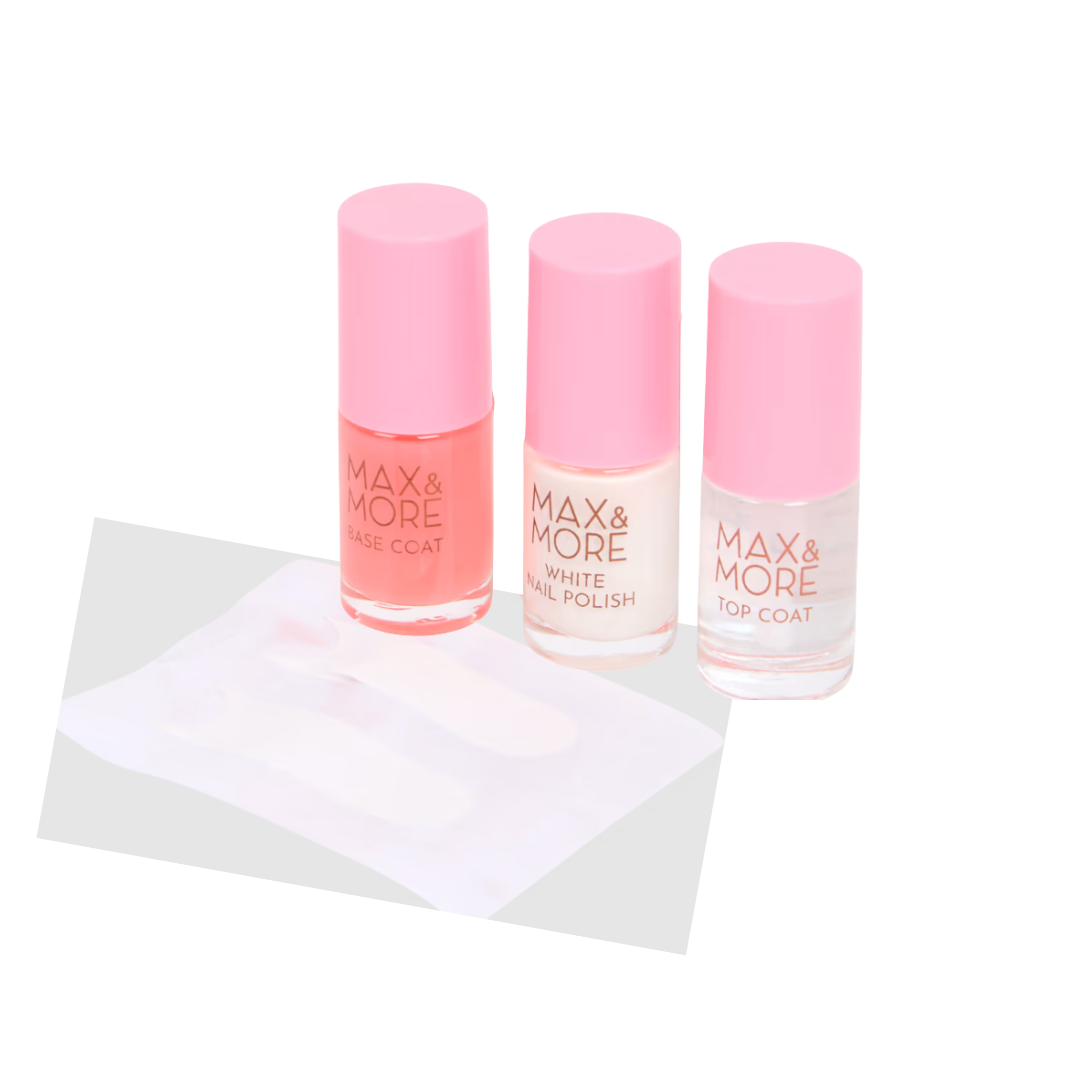 Vernis à ongles French Manucure 3 x 6 ml + 23 pièces Max & More