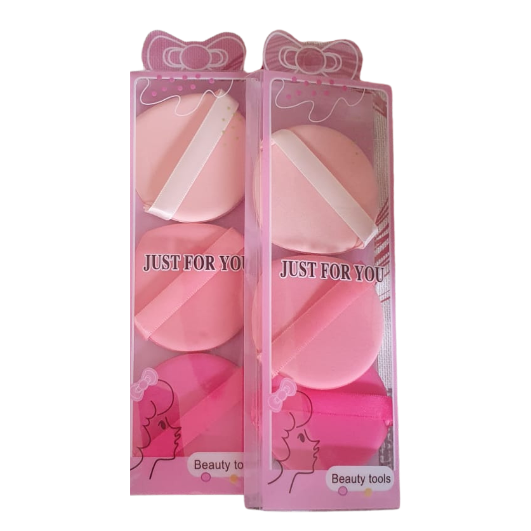 Kit de 3 Houppettes de Maquillage Just for you