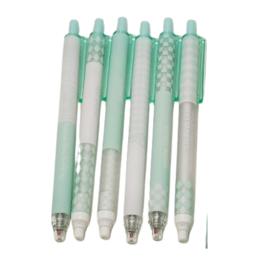 Lot de 6 stylos gel à damier MOKA