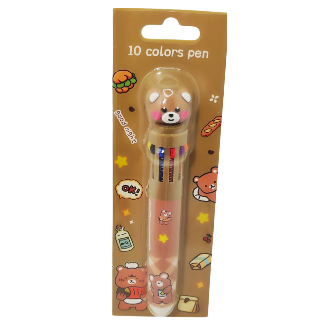 Stylo à bille 10 couleurs Divers motifs,