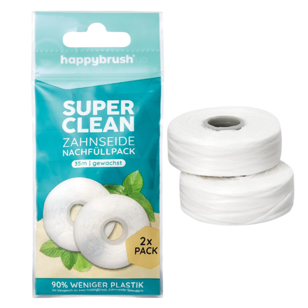 Fil dentaire vegan Happybrush Pack de rangement (5 x 35 m)