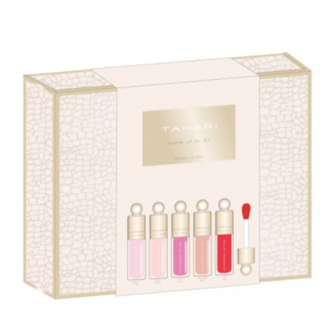 Coffret Gold Glowing Lip oil TAHARI 5 piècés