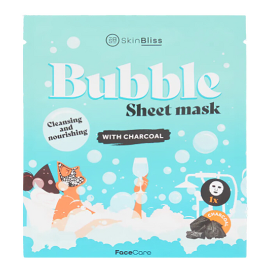 Masque en tissu à bulles au charbon actif pour visage