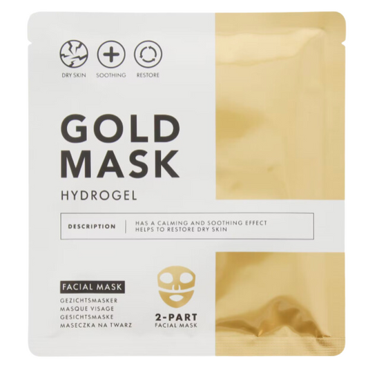 Masque en tissu visage à l' hydrogel doré en 2 pièces