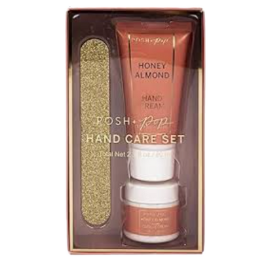 Coffret soin mains et ongles miel Amande Posh + pop 3 pièces