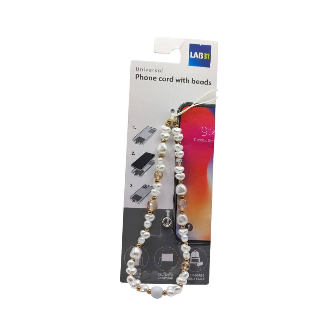 Cordon en perles pour téléphone Lab31 Diverses variantes