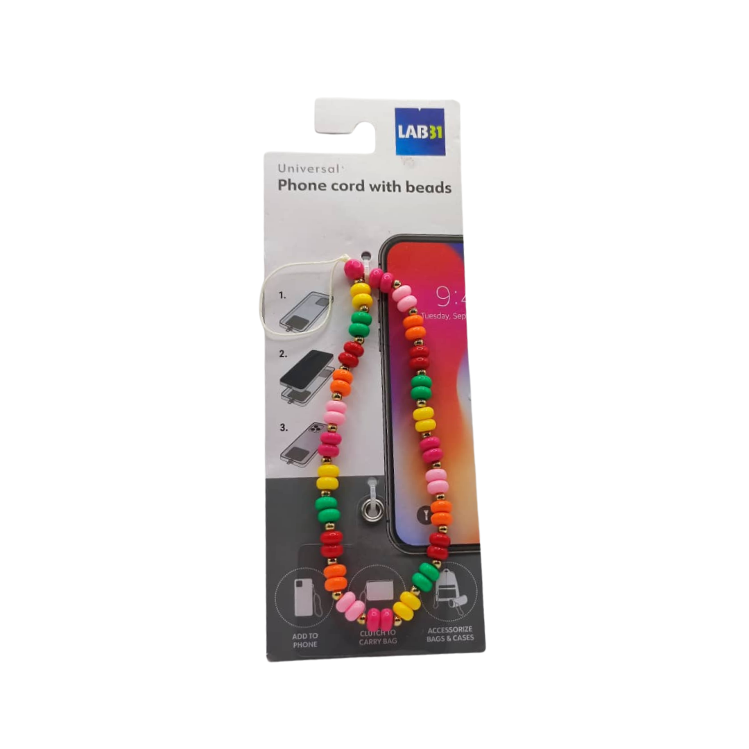 Cordon en perles pour téléphone Lab31 Diverses variantes