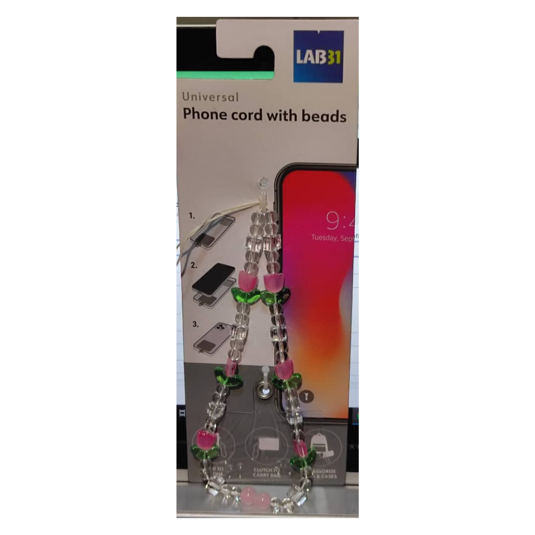 Cordon en perles pour téléphone Lab31 Diverses variantes