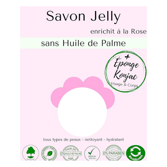 Savon Jelly Citron + Eponge Konjac Sun & Si  2 pièces Diverses Variantes