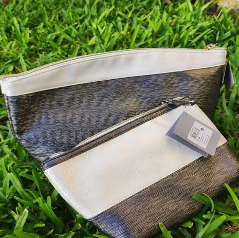 Trousse de Toilette Beige Argenté Dorée  Grand Format