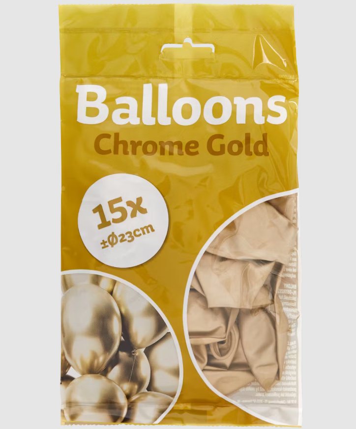 Ballons chromés 23 cm 15 pièces Diverses variantes