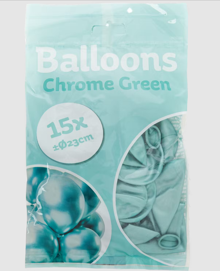 Ballons chromés 23 cm 15 pièces Diverses variantes