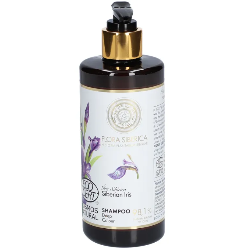 Shampoing pour Cheveux colorés à la Fleur d'Iris de Sibérie 98,1 % Naturel FLORA SIBERICA 300 ml