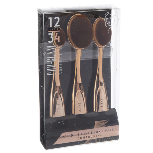 Kit de 3 pinceaux ovales contouring