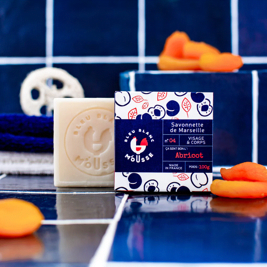 Savon à la mousse de lait de chez Bleu Blanc Mousse 100 g