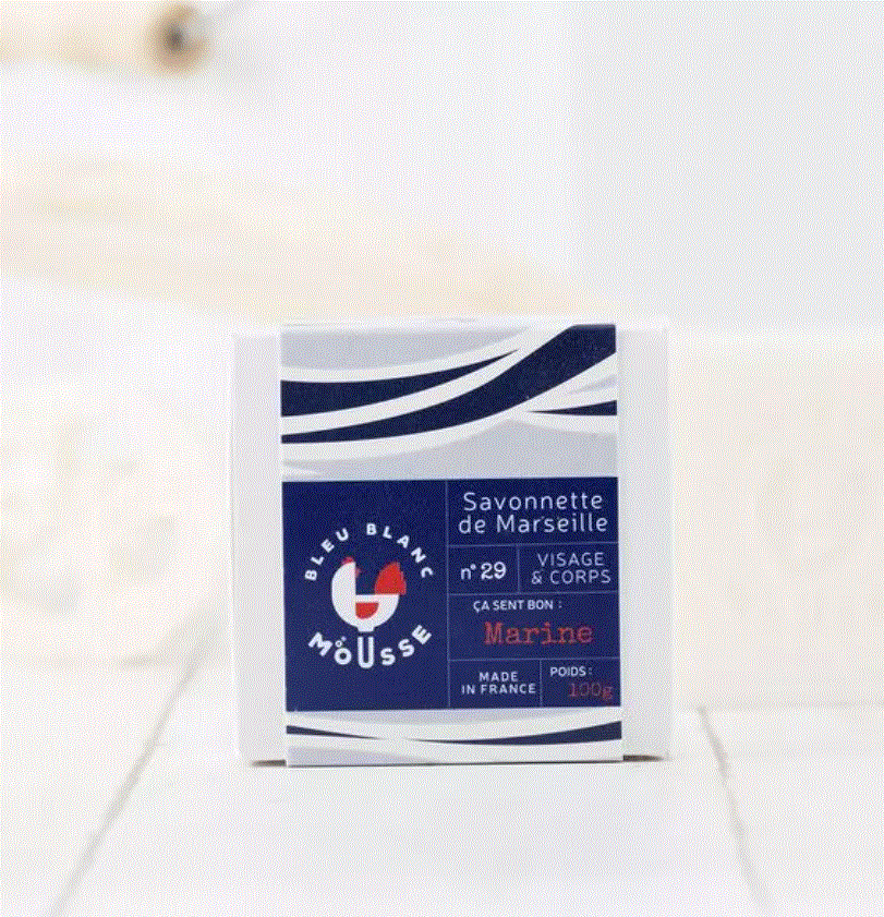 Savon à la mousse de lait de chez Bleu Blanc Mousse 100 g