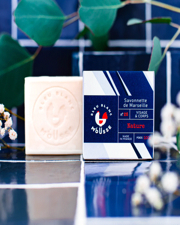 Savon à la mousse de lait de chez Bleu Blanc Mousse 100 g