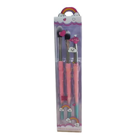 Kit 3 pinceaux à paupières professionnels Rain bow Diveres couleurs