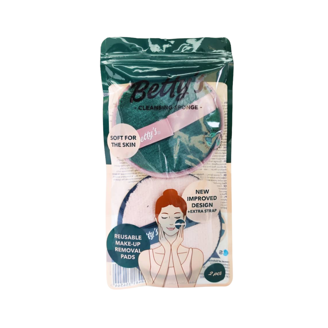 Disque démaquillant réutilisable pour le visage Betty's 2 pièces Diverses couleurs