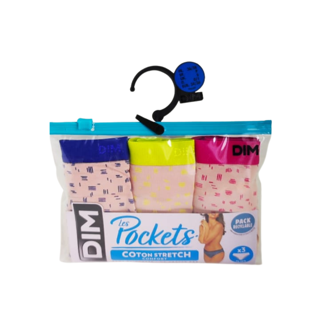 Pack de 3 culottes coton stretch confort - DIM Les Pockets
