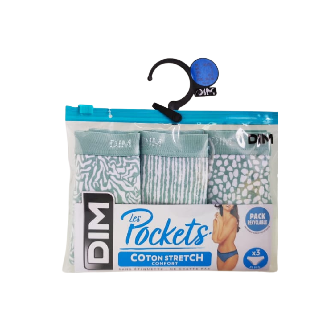 Pack de 3 culottes coton stretch confort - DIM Les Pockets
