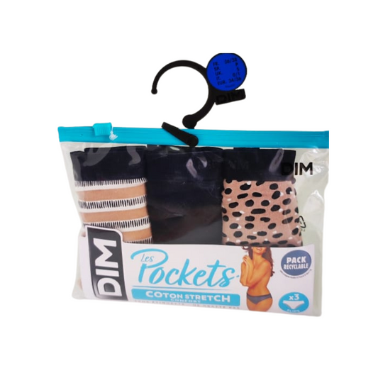 Pack de 3 culottes coton stretch confort - DIM Les Pockets