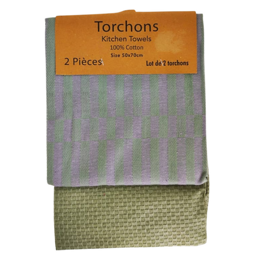 Torchon à vaisselle absorbant pour la cuisine en coton Lot de 2