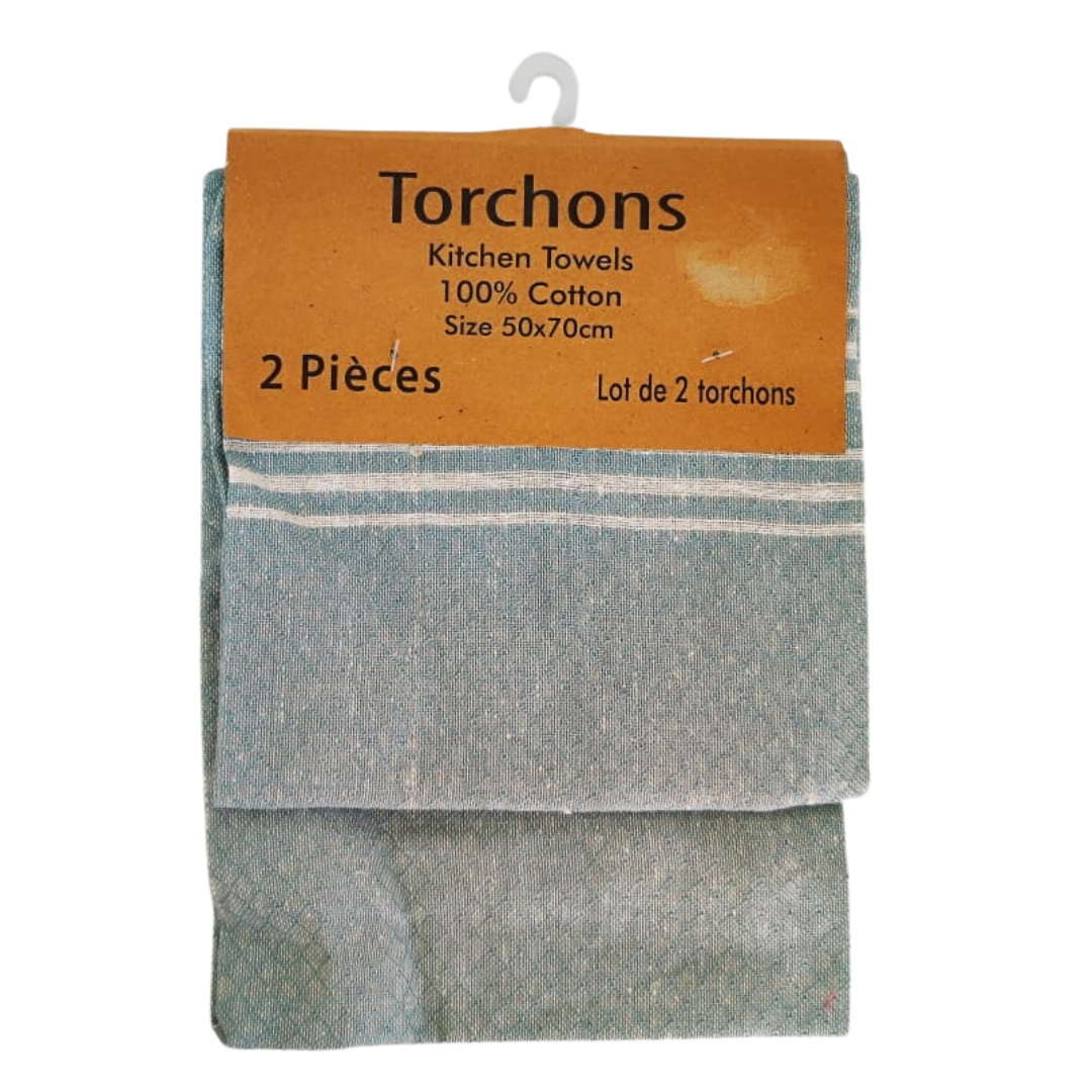 Torchon à vaisselle absorbant pour la cuisine en coton Lot de 2