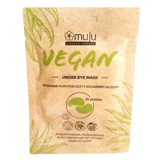Patchs pour les yeux végétaliens Muju Korean Beauty à l'aloe vera et au collagène 30 patchs