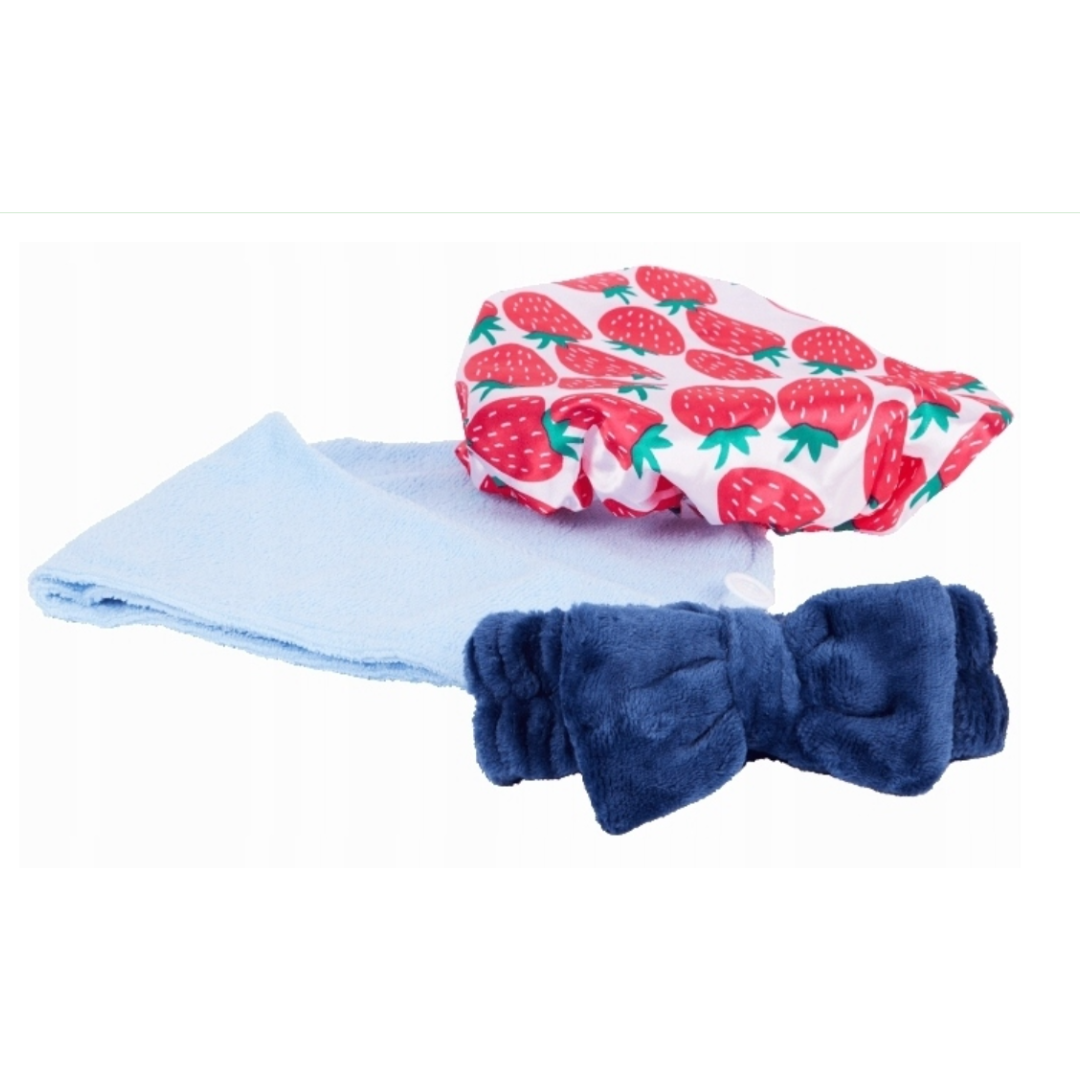 Ensemble Bonnet de douche - Turban  et Bandeau cheveux 3 pièces Hair vibes