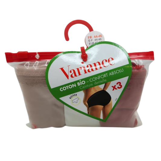 Lot de 3 Slips Coton Les Bio Variance Type Boxer - Divers Tailles