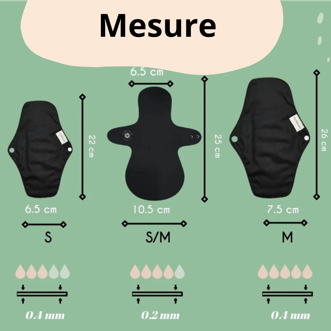 Serviette hygiénique réutilisable Femi.Eko -  Diveres Tailles