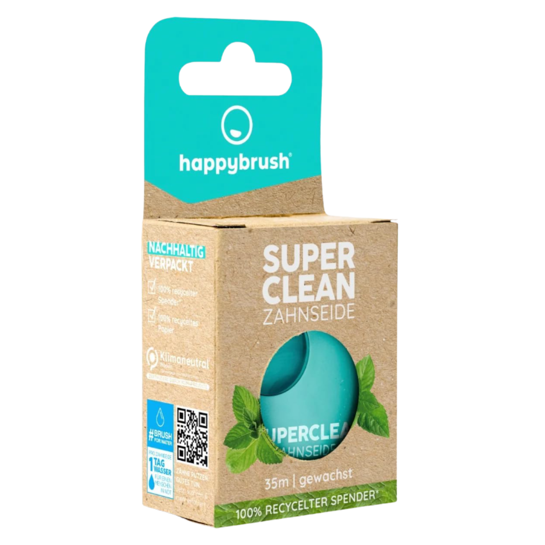 Fil dentaire vegan Happybrush Pack de rangement (5 x 35 m)