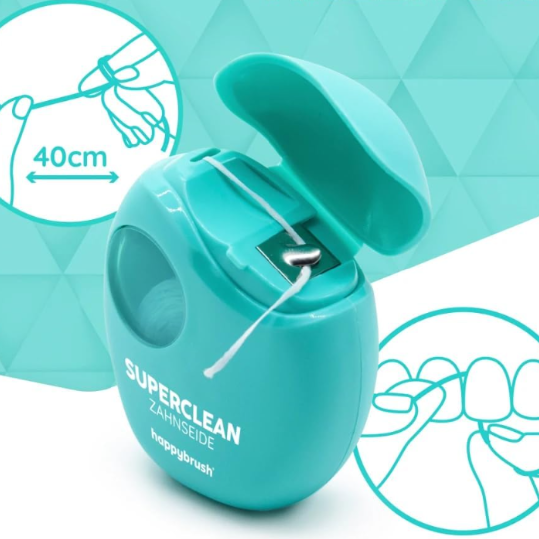 Fil dentaire vegan Happybrush Pack de rangement (5 x 35 m)