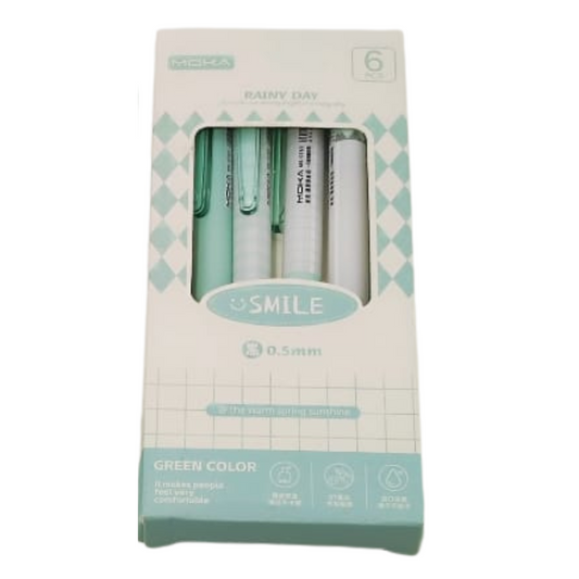 Lot de 6 stylos gel à damier MOKA