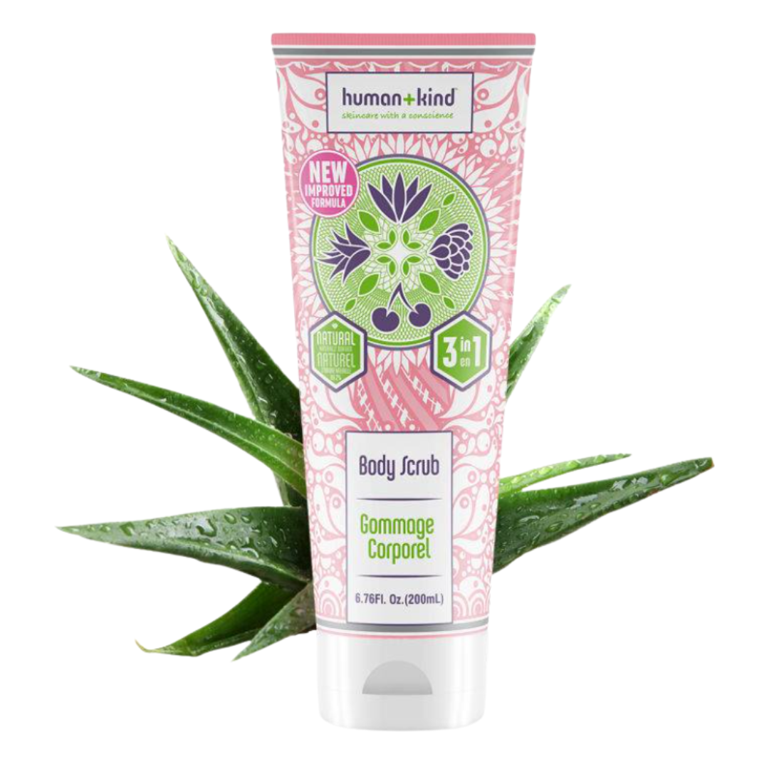 Gommage corporel végétalien 3 en 1 Human+Kind 200 ml