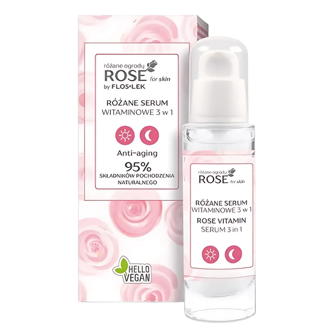 Sérum vitaminé à la rose Vegan Floslek 3 en 30 ml