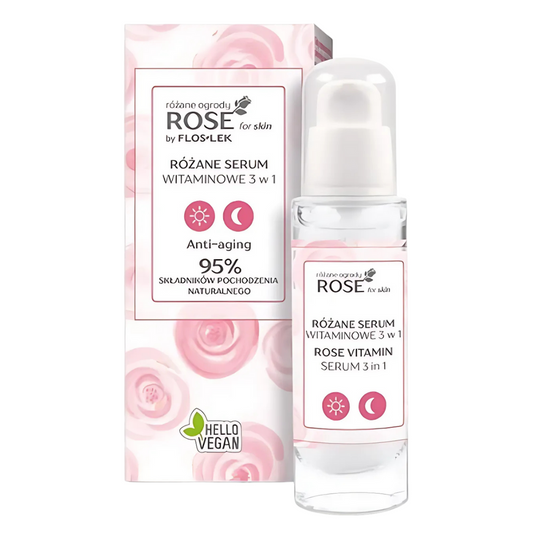 Sérum vitaminé à la rose Vegan Floslek 3 en 30 ml