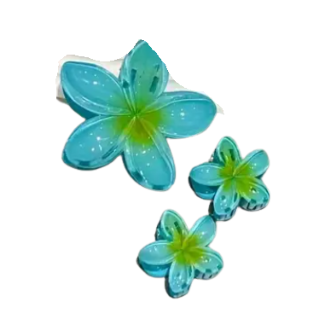 Lot de à3 Pince à cheveux fleur en résine Diverses couleurs