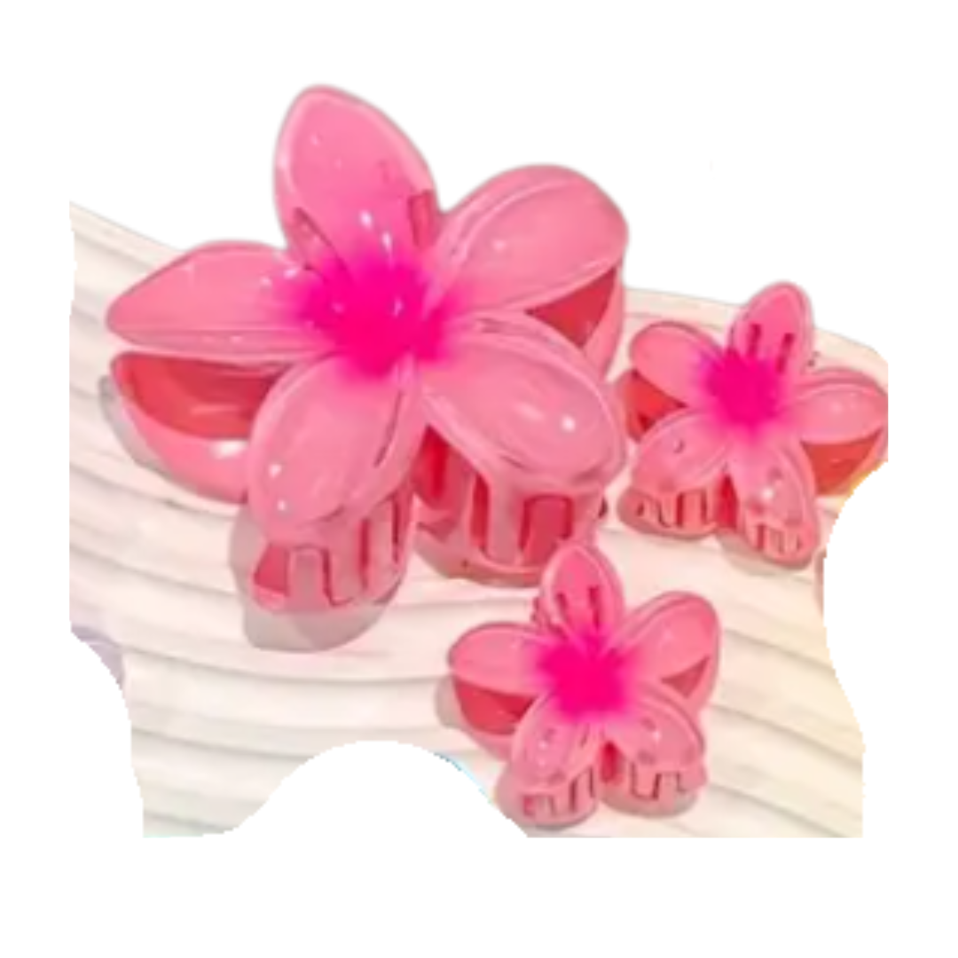 Lot de à3 Pince à cheveux fleur en résine Diverses couleurs