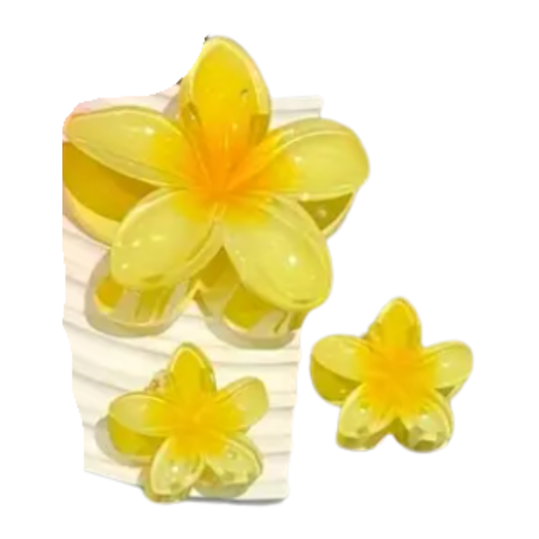 Lot de à3 Pince à cheveux fleur en résine Diverses couleurs