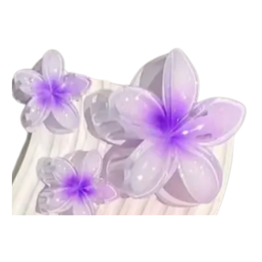 Lot de à3 Pince à cheveux fleur en résine Diverses couleurs