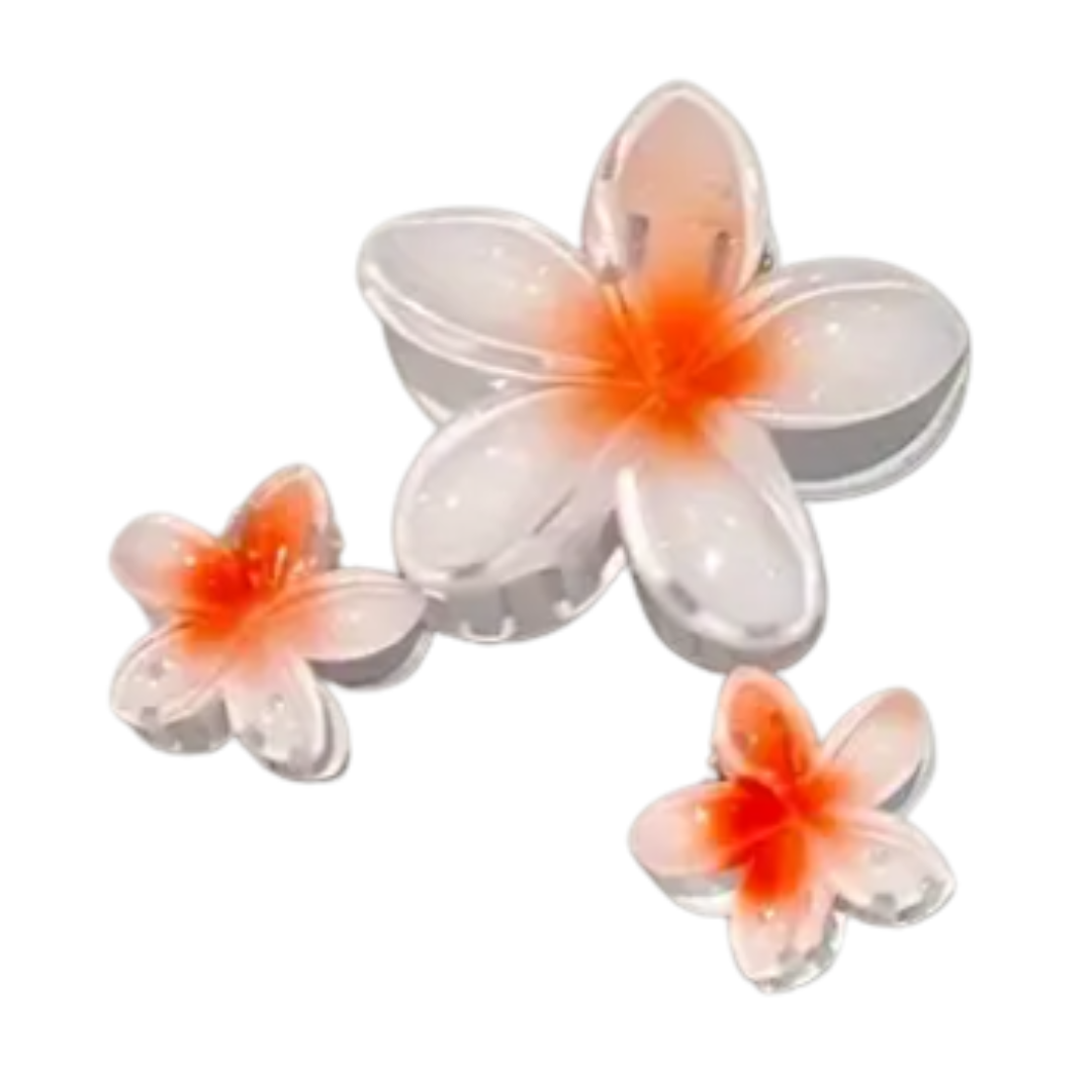 Lot de à3 Pince à cheveux fleur en résine Diverses couleurs