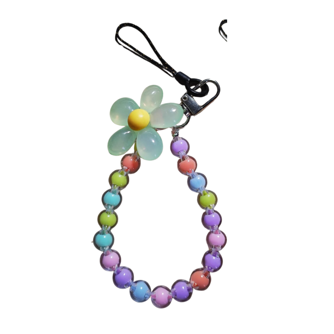 Porte-clés macaron en forme de perle de fleur Diverses variantes