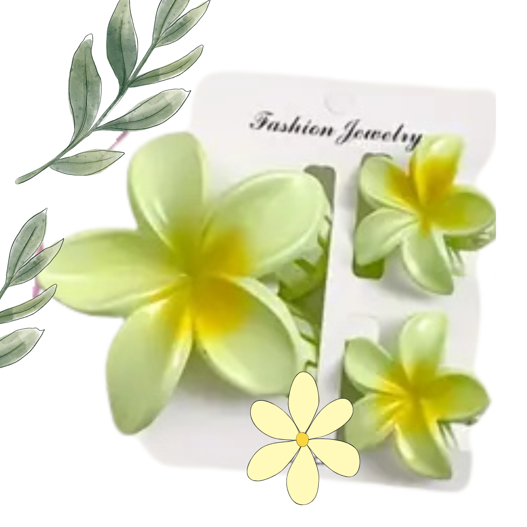 Lot de à3 Pince à cheveux fleur en résine Diverses couleurs