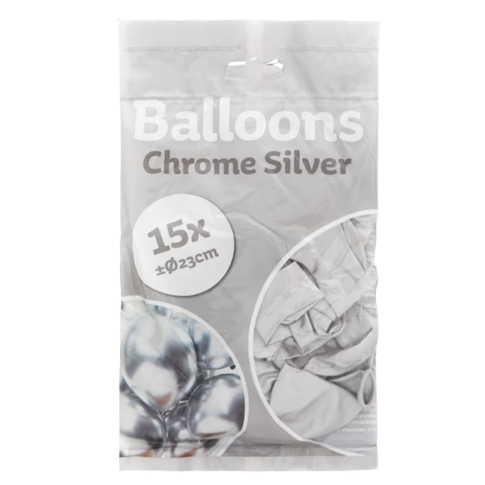 Ballons chromés  23 cm  15 pièces Diverses variantes